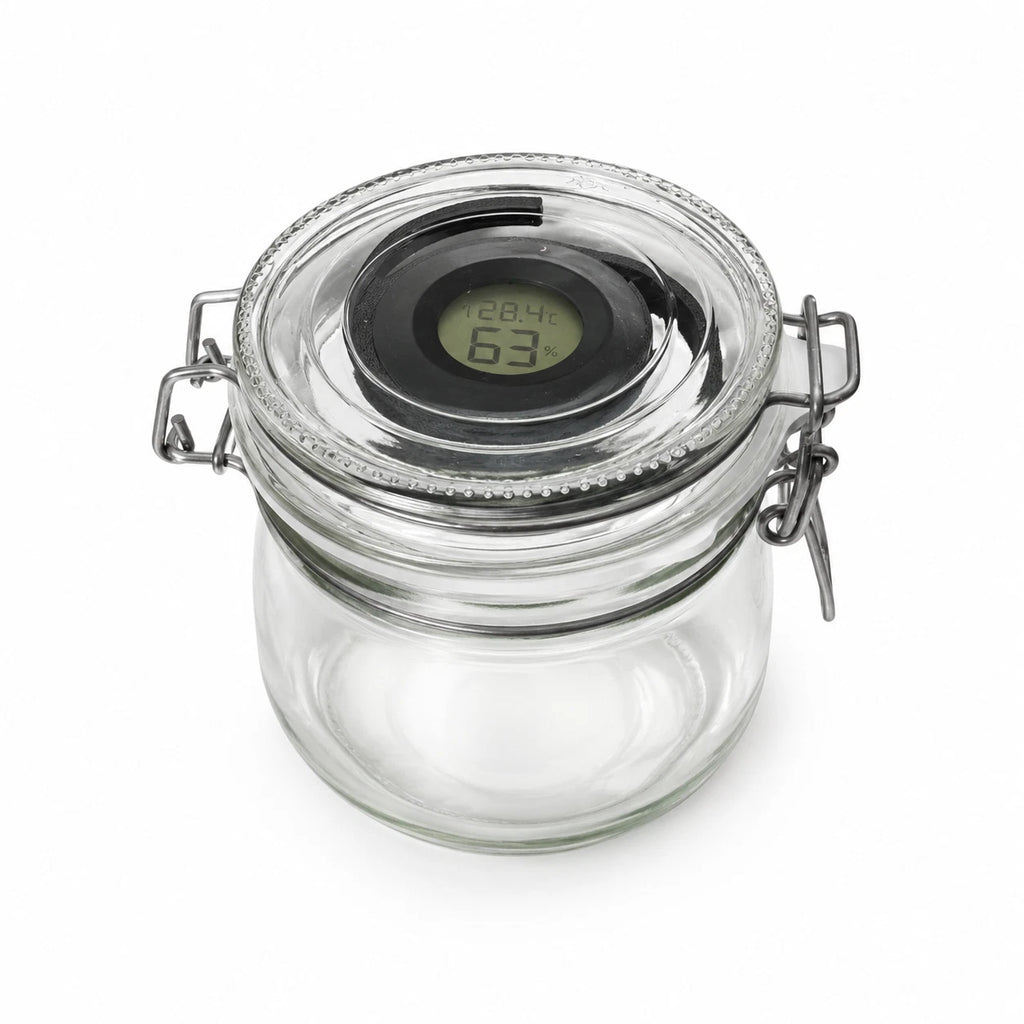 Humidor Bügelverschlussglas mit Hygrometer zum Luftfeuchtigkeit und Temperatur ablesen