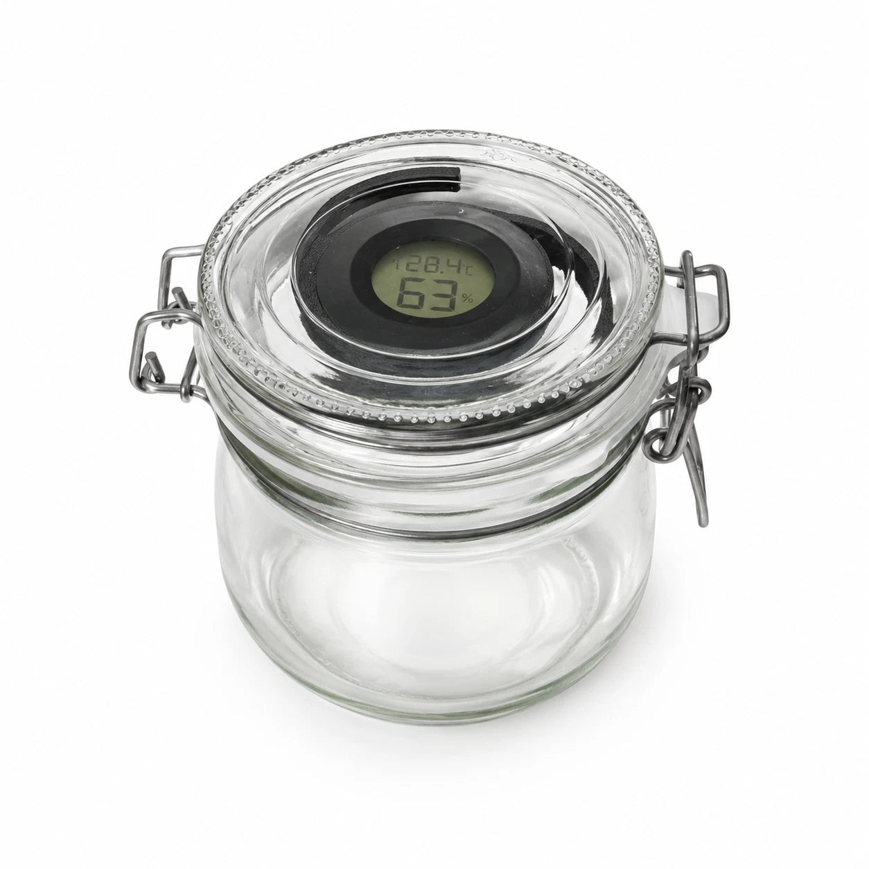 Humidor Bügelverschlussglas mit Hygrometer zum Luftfeuchtigkeit und Temperatur ablesen