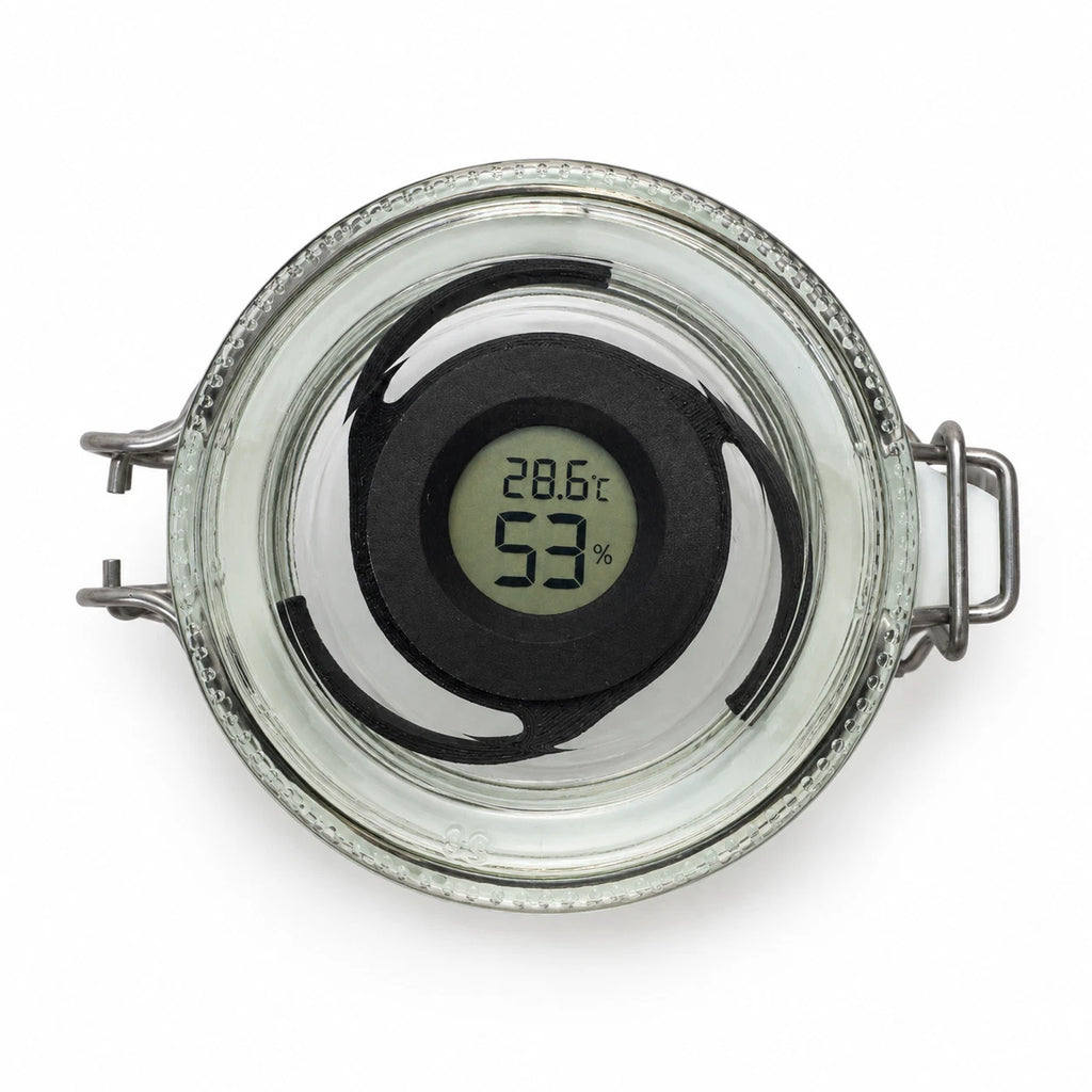 Humidor Bügelverschlussglas mit Hygrometer zum Luftfeuchtigkeit und Temperatur ablesen