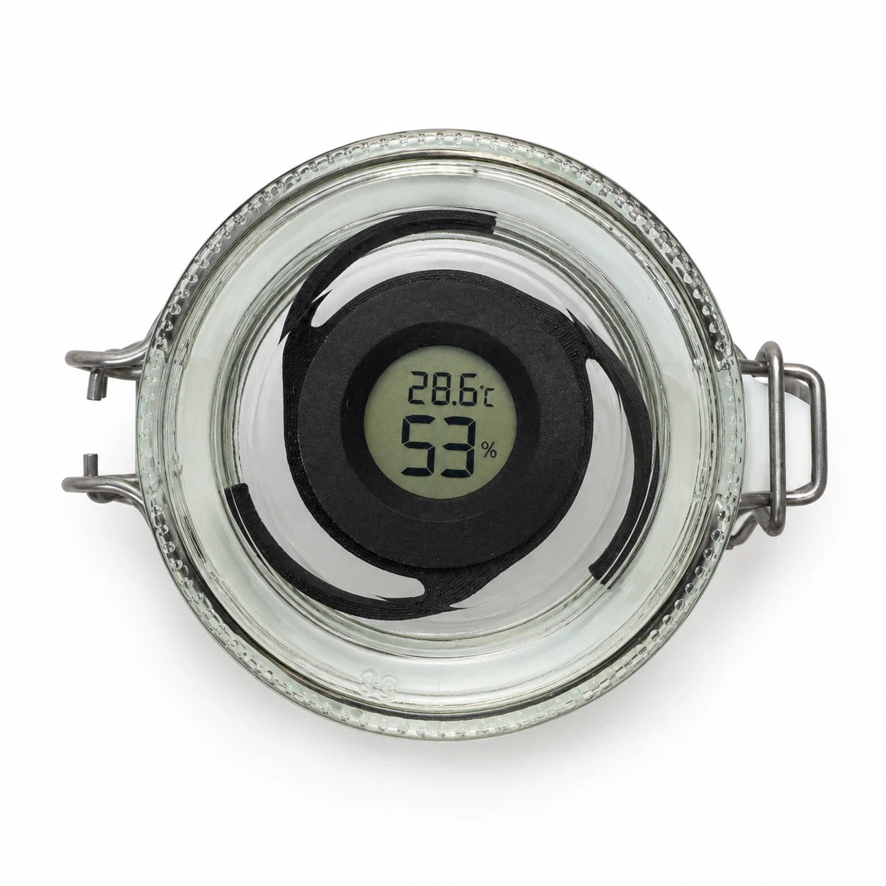 Humidor Bügelverschlussglas mit Hygrometer zum Luftfeuchtigkeit und Temperatur ablesen