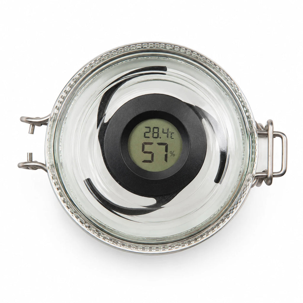 Humidor Bügelverschlussglas mit Hygrometer zum Luftfeuchtigkeit und Temperatur ablesen