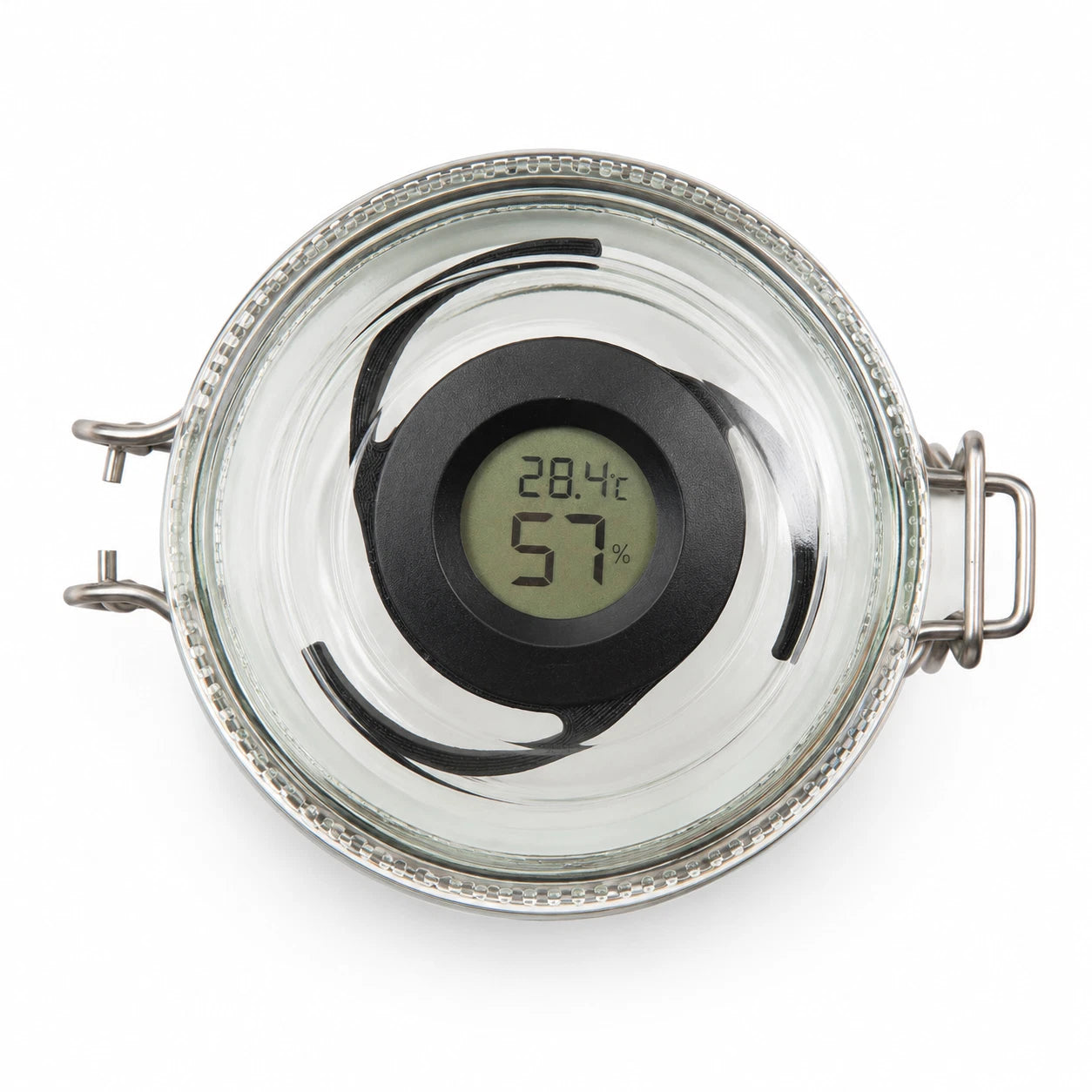 Humidor Bügelverschlussglas mit Hygrometer zum Luftfeuchtigkeit und Temperatur ablesen